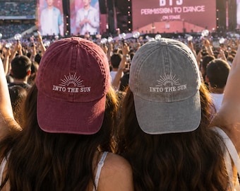 Cappellino da baseball ricamato BTS, BTS World Tour Arirang, regalo KPop, merchandising per fan, Bangtan, Keep Swimming, regalo per Army, Into The Sun