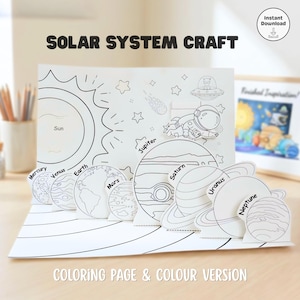 Sonnensystem Diorama Handwerk | Planeten Pop Up STEM Aktivität (Digitaler Download)