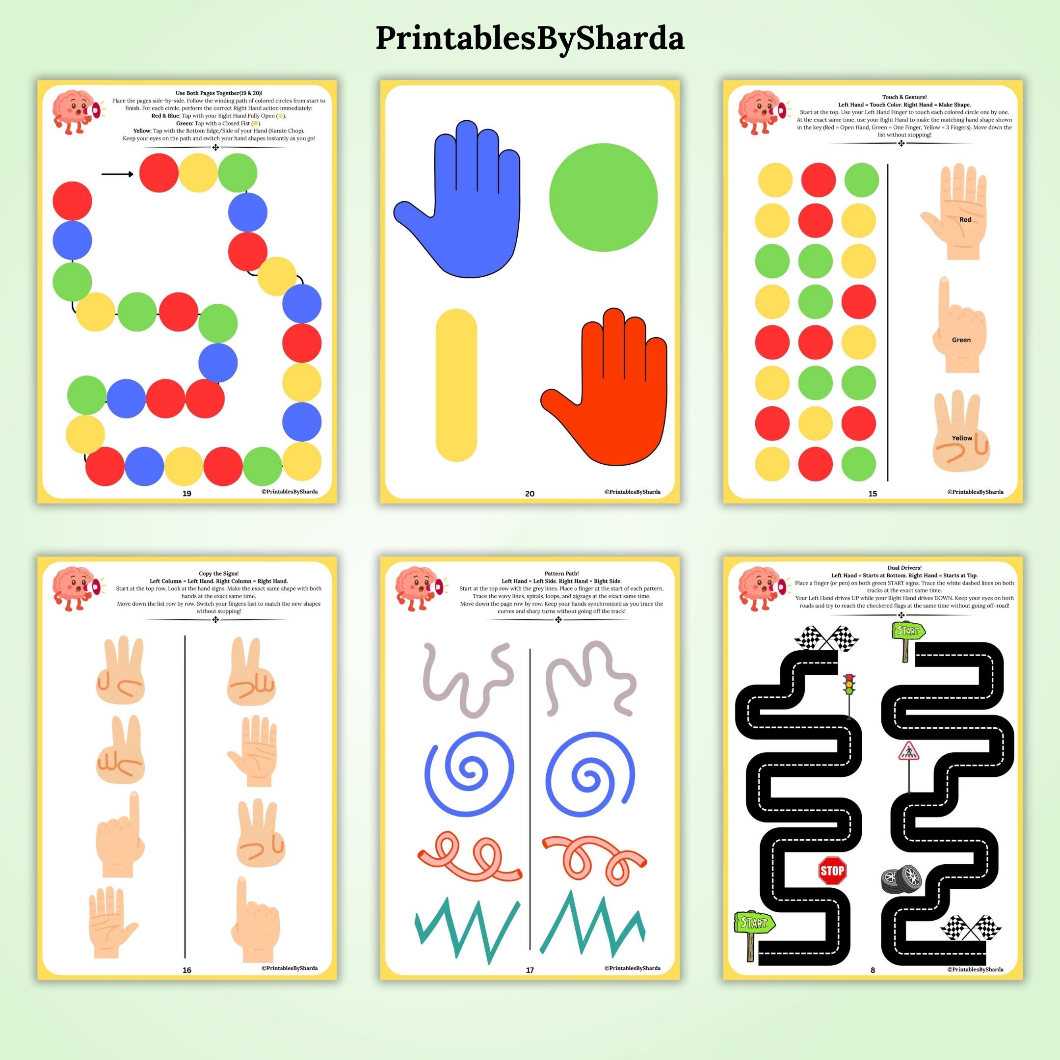 Neuro Games for Kids Printable PDF Bilateral Coordination Brain Gym