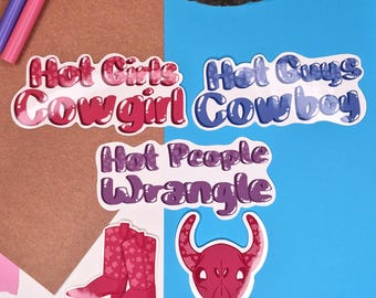 Western Die Cut Sticker Flakes | Decals | Laptop | Journal | Self Laminated | 100 Microns Thick