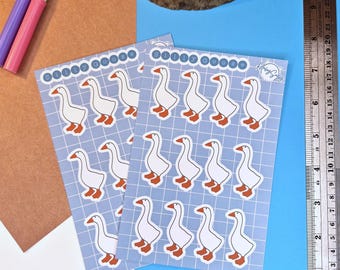 Silly Goose Sticker Sheet : Journal | Scrapbook | Penpal | Planners | Paper Stickers | Human Made | Funny Stickers | Quirky Stickers