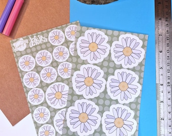 Daisies Sticker Sheet : Journal | Scrapbook | Penpal | Planners | Paper Stickers | Human Made | Flower Stickers
