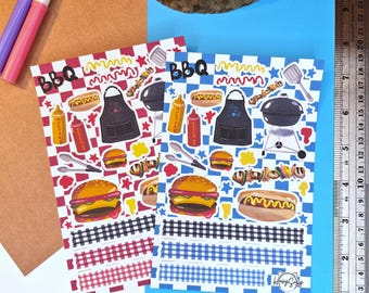 Backyard BBQ Sticker Sheet : Journal | Scrapbook | Penpal | Planners | Paper Stickers | Human Made