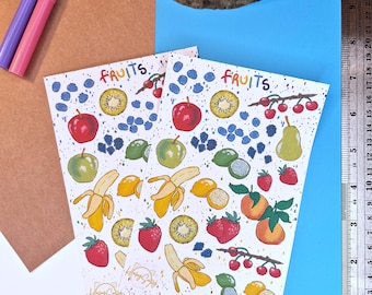 Fruits Sticker Sheet : Journal | Scrapbook | Penpal | Planners | Paper Stickers | Human Made | Food Stickers | Fruit Stickers | Colorful