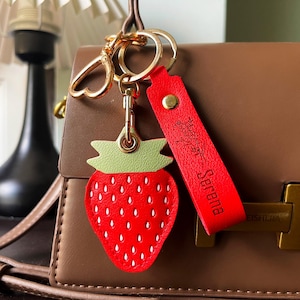 Customized Birthday Flower and Fruit Shaped Keychains, Backpack Charms, AirTag Pendants, Personalized PU Leather Tags