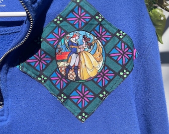 Disney Beauty and the Beast upcycled sweatshirt reworked to feature diamond details