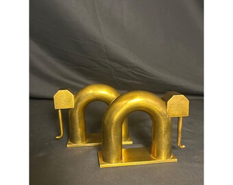 Chase messing boekensteunen olifant Walter Von Nessen Art Deco gouden vintage set paar
