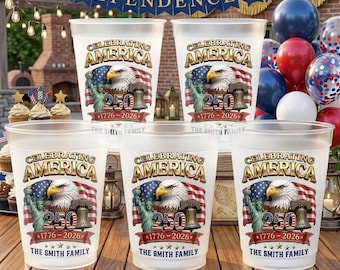 Benutzerdefinierte Plastikbecher zum 250-jährigen Jubiläum, personalisierte 4