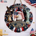 Personalized America 250th Anniversary Wood Wreath 1776-2026 Patriotic Door Sign Semiquincentennial Family Name Decor