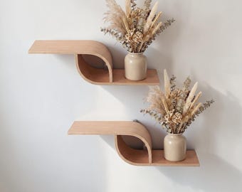 2 Pack Rustic Wooden Floating Shelves, Wall Mounted Storage Shelves, Farmhouse Wall Decor for Living Room Bathroom Kitchen