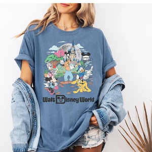Vintage Disneyworld Shirt Comfort Colors, Retro Mickey & Friends Shirt, Disneyland Trip T-Shirt, Walt Disneyland World Tee image 1
