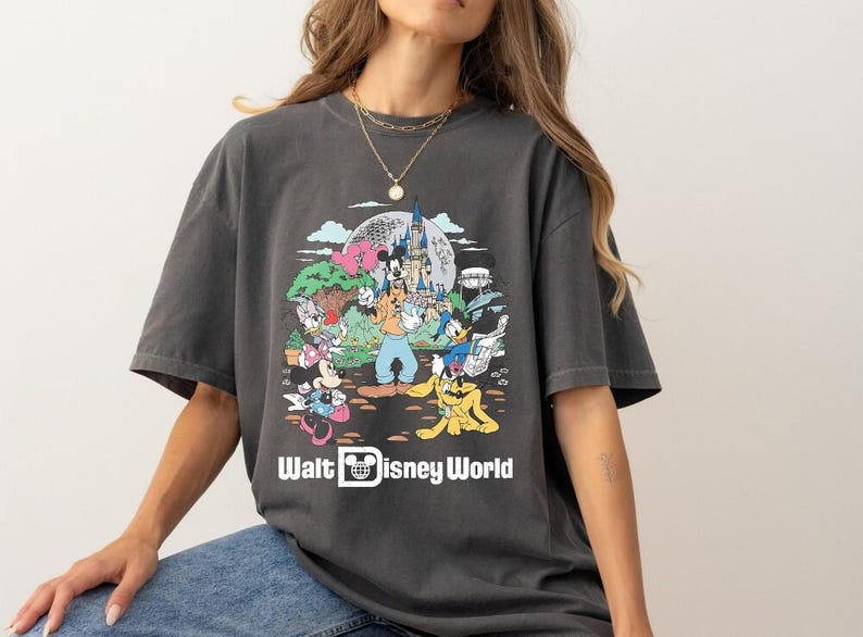 Vintage Disneyworld Shirt Comfort Colors, Retro Mickey & Friends Shirt, Disneyland Trip T-Shirt, Walt Disneyland World Tee image 5