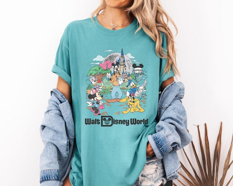 Vintage Disneyworld Shirt Comfort Colors, Retro Mickey & Friends Shirt, Disneyland Trip T-Shirt, Walt Disneyland World Tee image 3