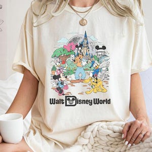 Vintage Disneyworld Shirt Comfort Colors, Retro Mickey & Friends Shirt, Disneyland Trip T-Shirt, Walt Disneyland World Tee image 4