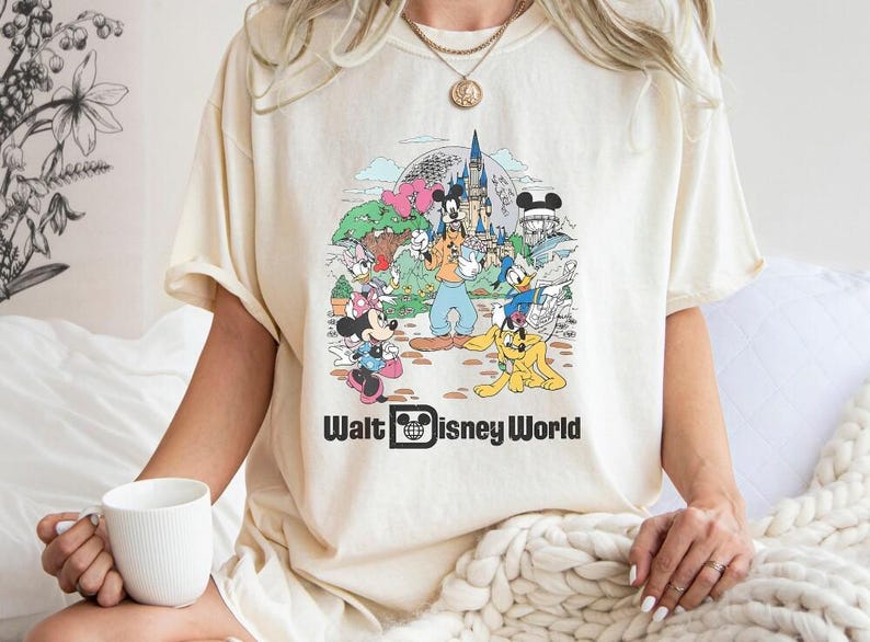 Vintage Disneyworld Shirt Comfort Colors, Retro Mickey & Friends Shirt, Disneyland Trip T-Shirt, Walt Disneyland World Tee image 4