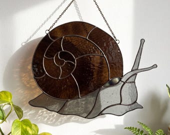 Snail Stained Glass Pattern, Garden Snail Suncatcher Template, Nature Window Panel, PDF PNG SVG, Digital Download