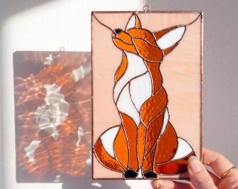 Stained Glass Fox Pattern | Woodland Animal Panel Template (PDF Download)