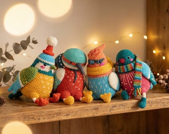 Crochet Bird Pattern Bundle | Amigurumi Birds with Hats (PDF Download)