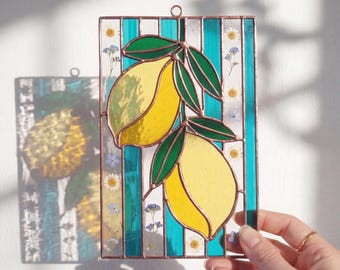 Lemon Stained Glass Suncatcher Pattern | Kitchen Window Decor (Digital Download)