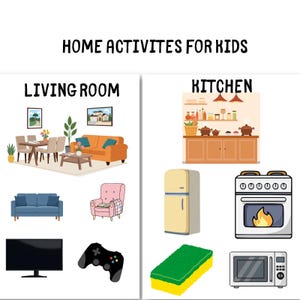 Construye una casa (corta y pega) / Actividad de habitaciones con tapete de plastilina / Preescolar Montessori / Descarga instantánea en PDF