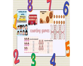 Cookie Counting Activity – Cut and Paste Math, Toddler Busy Book (Digital Download)