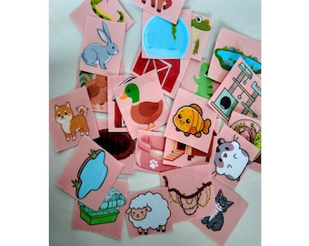 Pet Habitat Matching Game | Toddler Busy Book, Preschool Cut Paste Activity (Digital Download)