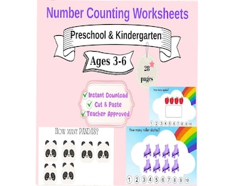 Zoo Animal Counting 1-10 – Toddler Busy Book Printable, Quiet Book Page & Montessori Math Activity