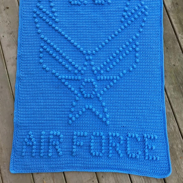 U.S. Air Force Crochet Baby Blanket Pattern - Lapghan -  Wall Hanging