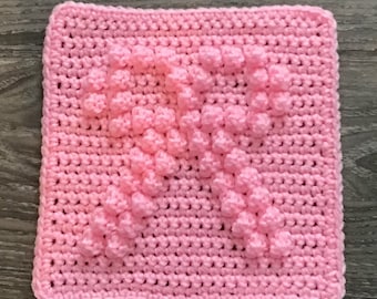 Bow Square Crochet Pattern - Baby Blanket Squares Pattern - Washcloth Pattern - Facecloth Pattern