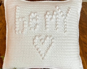 Crochet Pillow Pattern -Be My Love  - Crochet Cushion Pattern - Crochet  Pattern for Pillow or Cushion
