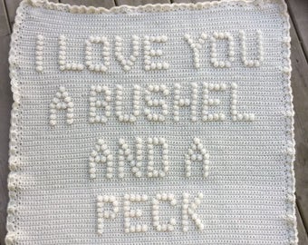 I Love You A Bushel And A Peck Crochet Baby Blanket Pattern - Baby Blanket Pattern - Blanket Pattern