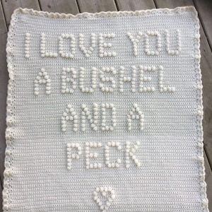 I Love You A Bushel And A Peck Crochet Baby Blanket Pattern Baby Blanket Pattern Blanket Pattern image 1