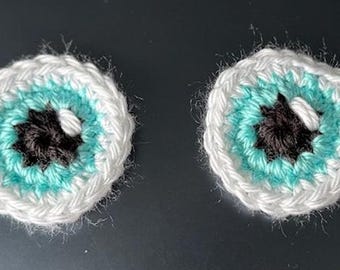 Eyes Crochet Pattern - Eyes Pattern - Appliqué to attach to projects.