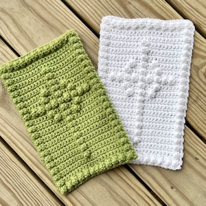 Crochet Blanket Block - Crochet Blocks - Celtic Cross  7 x 12 inches