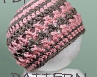 Crochet Baby Hat Pattern - Size 0 to Adult  - Versatile Textured Cross Hat Pattern - See pictures for versatility