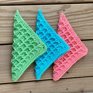 Crochet Dish Cloth Face Cloth Pattern  - Crochet Waffle Dish Cloth/Face Cloth Pattern