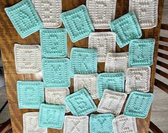 Alphabet & Heart Crochet Pattern - Modern Bobble Stitch (PDF Pattern)