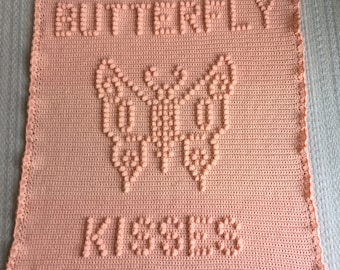 Butterfly Kisses Baby Blanket Pattern - Baby Blanket Pattern - Bobble Blanket Pattern - Popcorn Blanket