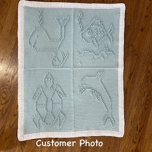 Anchor Crochet Baby Blanket Pattern Anchor Wall Hanging Baby Snuggle Blanket Car Seat or Stroller Blanket image 3