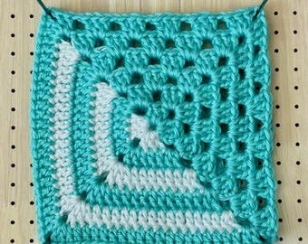 Half and Half Granny Square Crochet Pattern - Baby Blanket Squares Pattern - Blanket Squares Pattern - Modern Granny Square