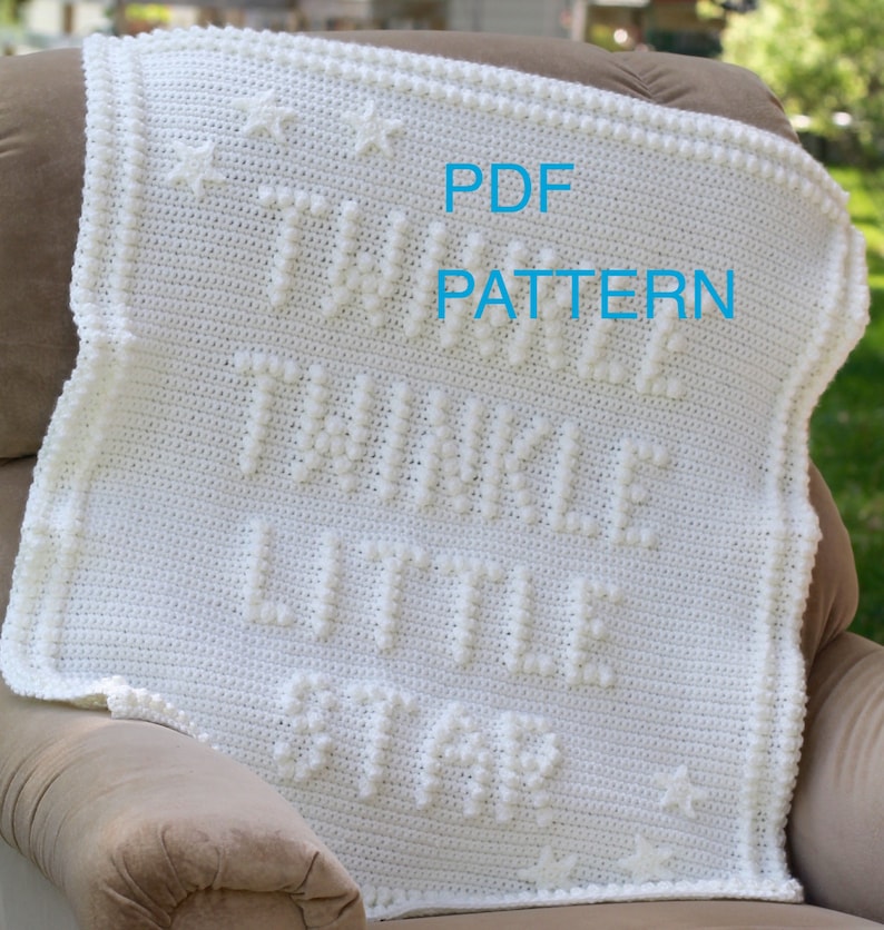 Twinkle Twinkle Little Star Crochet Baby Blanket Pattern Baby Blanket Pattern Blanket Pattern image 1