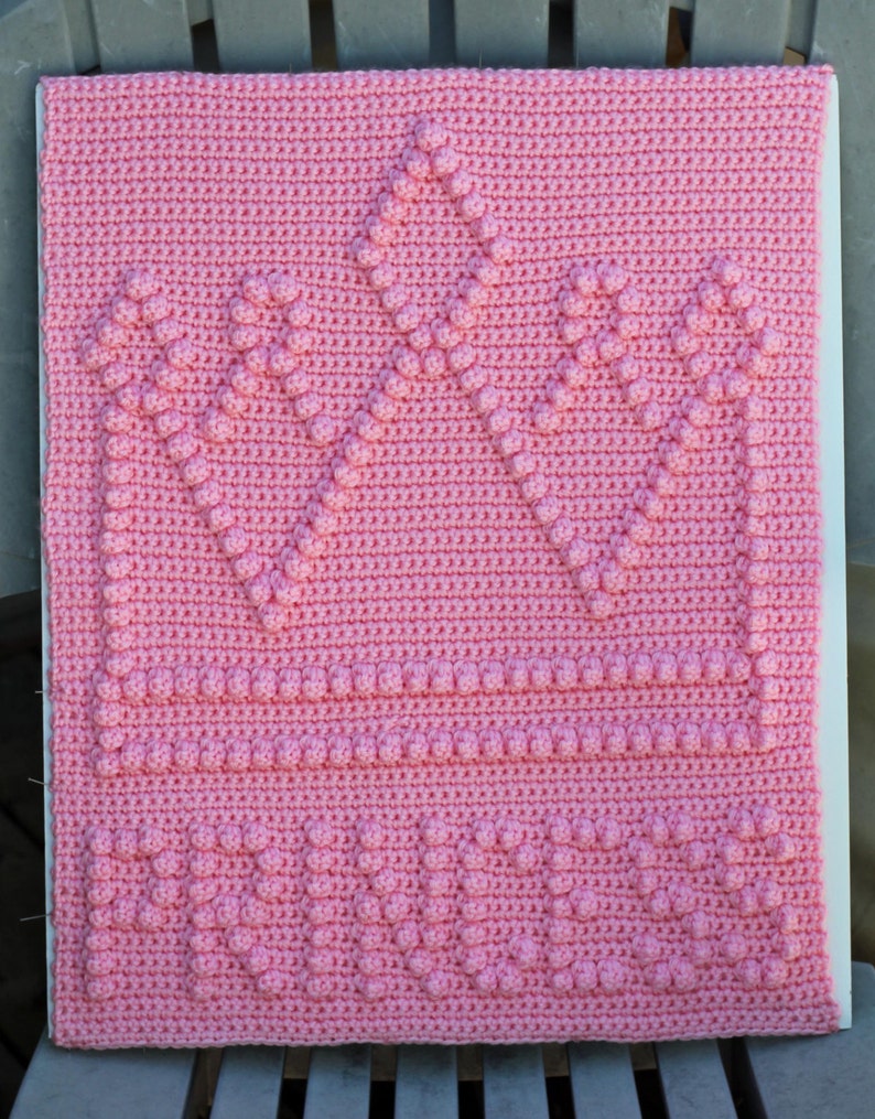 Princess Crown Baby Blanket Pattern Crochet Baby Security Etsy