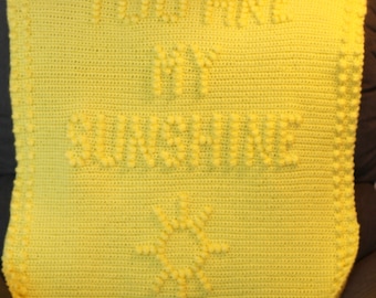 INSTANT DOWNLOAD - You Are My Sunshine Crochet Baby Blanket Pattern - Baby Blanket Pattern - Blanket Pattern