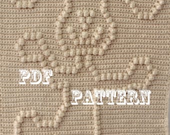 Crochet Pattern - Crochet Baby Blanket  - Dancing Dog Baby Snuggle Blanket  - Carseat or Stroller Blanket Pattern