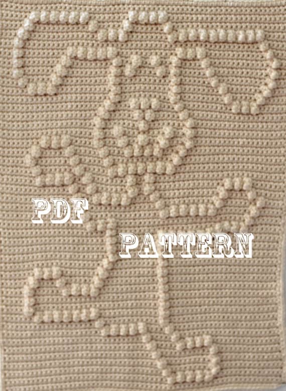 Crochet Pattern Crochet Baby Blanket Dancing Dog Baby Snuggle Blanket  Carseat or Stroller Blanket Pattern