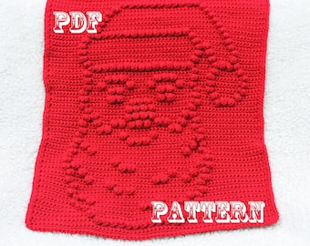 Crochet Pattern Santa Clause - Crochet Baby Security Blanket  - Santa Blanket Pattern - Car Seat or Stroller Blanket