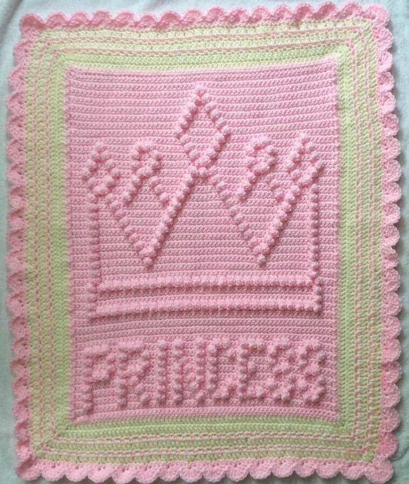 Princess Crown Baby Blanket Pattern Crochet Baby Security Etsy UK