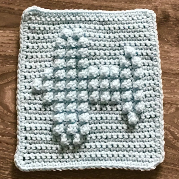 Airplane Square Crochet Pattern - Baby Blanket Squares Pattern - Washcloth Pattern - Facecloth Pattern