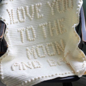 I Love You To The Moon and Back Crochet Baby Blanket Pattern Baby Blanket Pattern Blanket Pattern image 2