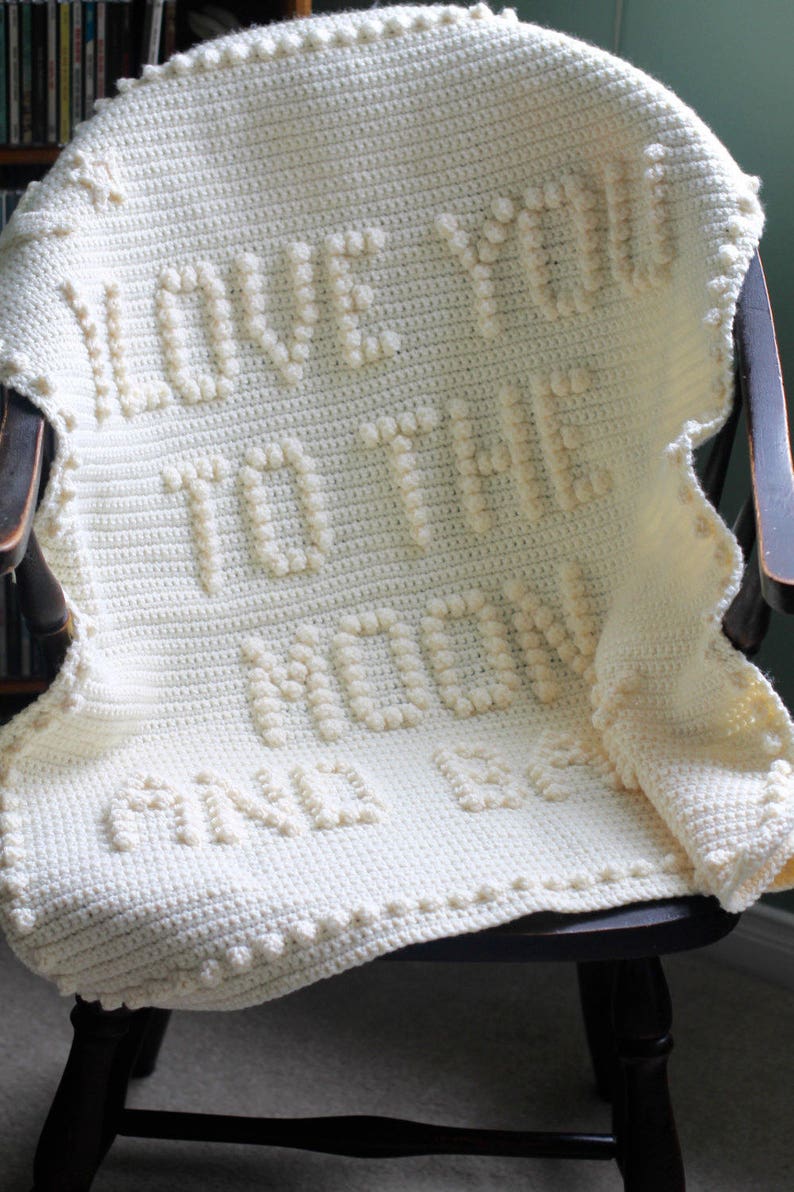 I Love You To The Moon and Back Crochet Baby Blanket Pattern Baby Blanket Pattern Blanket Pattern image 2
